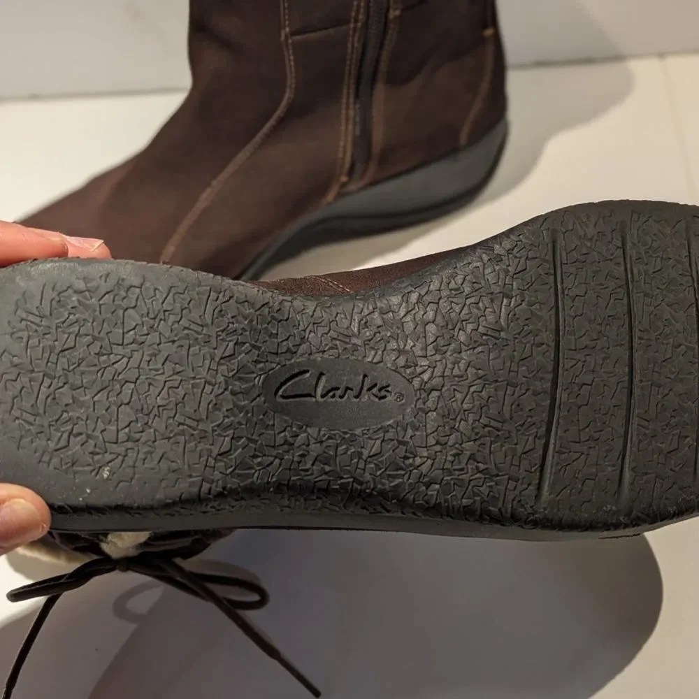Clarks Angie Madi Brown Suede Ankle Boots - Size 9